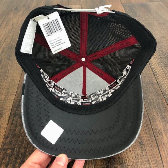 Goorin Bros Gr8 Even L8 Trucker Hat Snap Back Mens One Size Maroon Gray Black - Picture 7 of 11